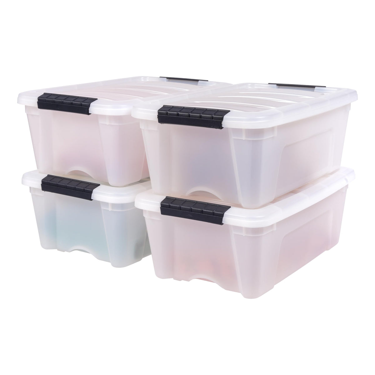 IRIS USA 6-Pack 55 Quart Clip Box with Latching Lid
