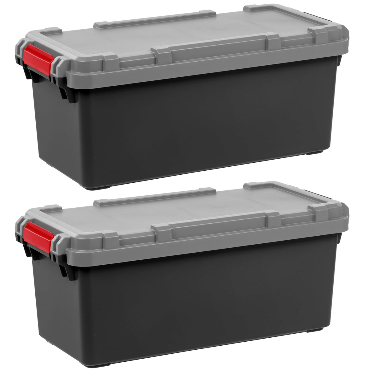 IRIS USA 6-Pack 20 Gal Heavy Duty Lockable Storage Totes with Lids, Black