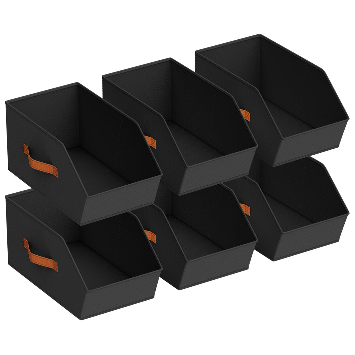 Homsorout Fabric Closet Storage Cubes - 6 Pack Square Storage Bins with Dual Handles for Clothes, Towels, Toys, Cube Storage Organizers for Bedroom, Nursery, Shelves, Closet, Small Spaces, Beige