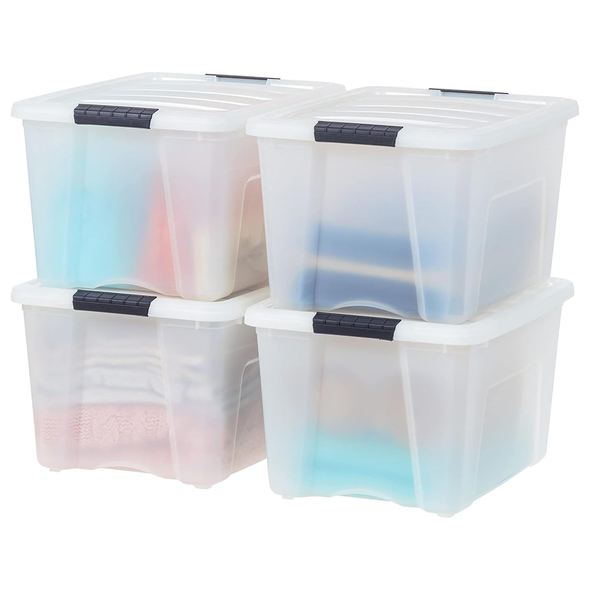 IRIS USA 6-Pack 55 Quart Clip Box with Latching Lid