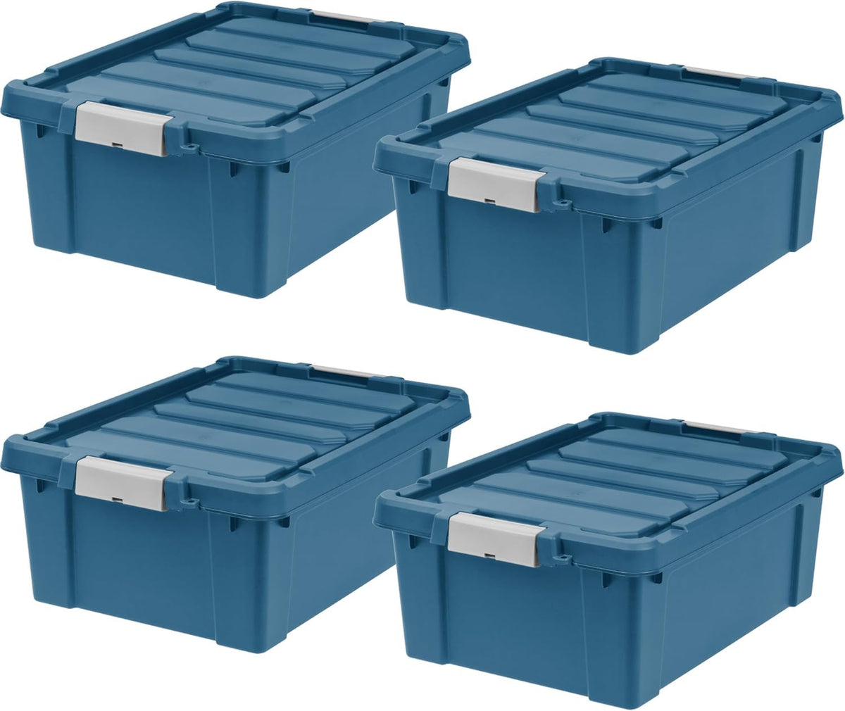 IRIS USA 6-Pack 20 Gal Heavy Duty Lockable Storage Totes with Lids, Black