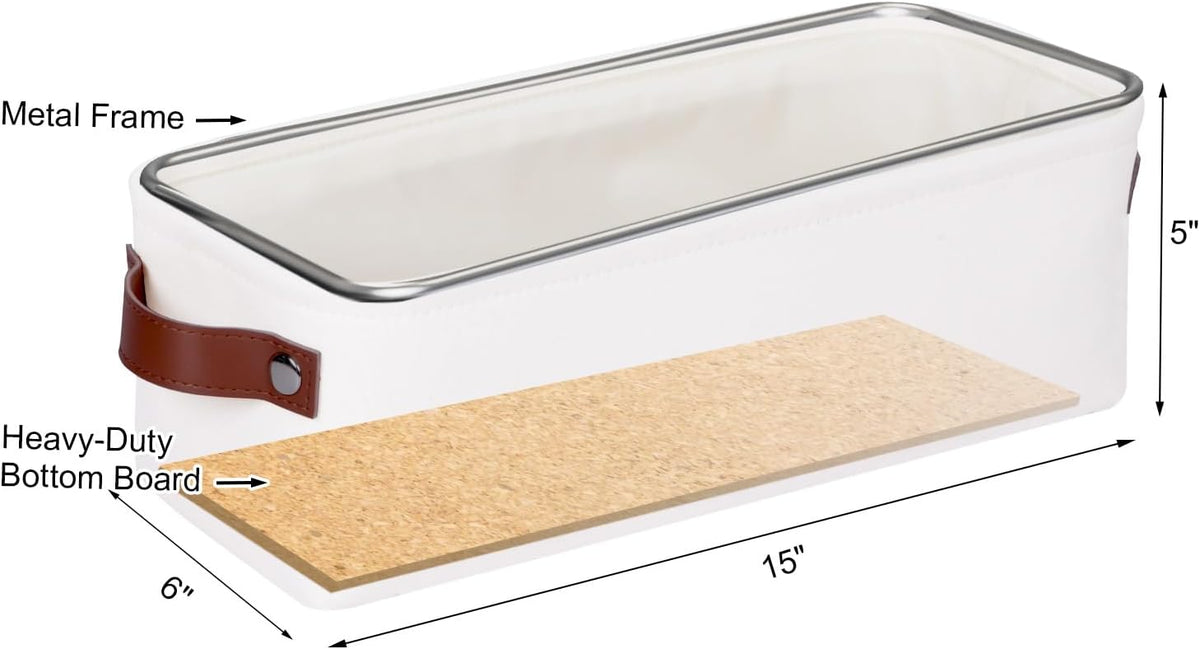 Small Fabric Storage Bins, Narrow Storage Baskets for Organizing