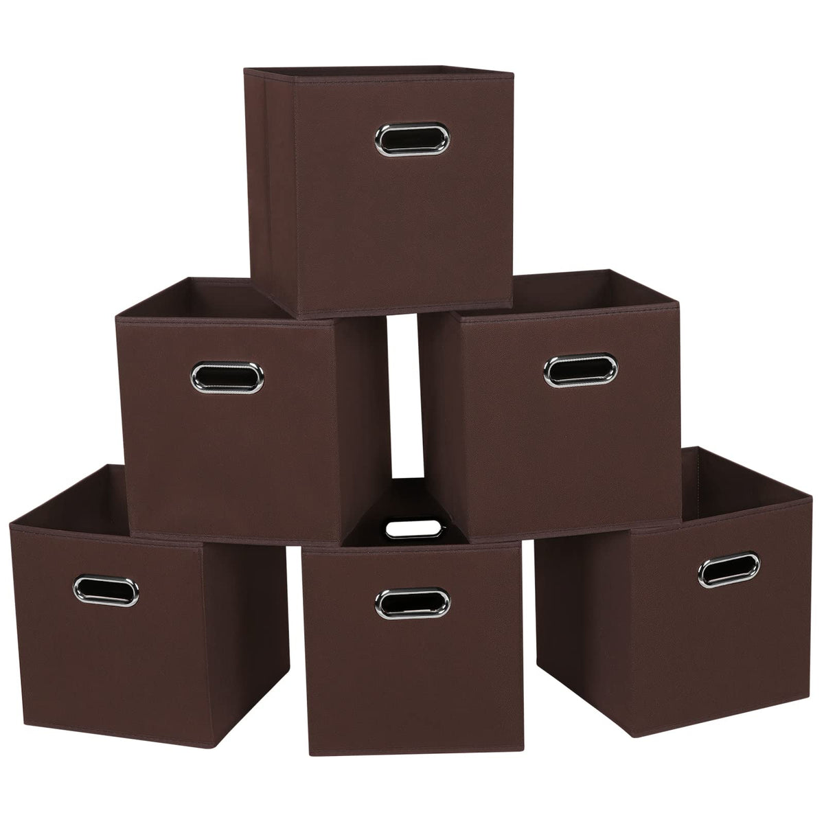 Fabric Cloth Storage Bins,Cube Organizer with Dual Handles Foldable Baskets for Home Bedroom,Set of 3, Black