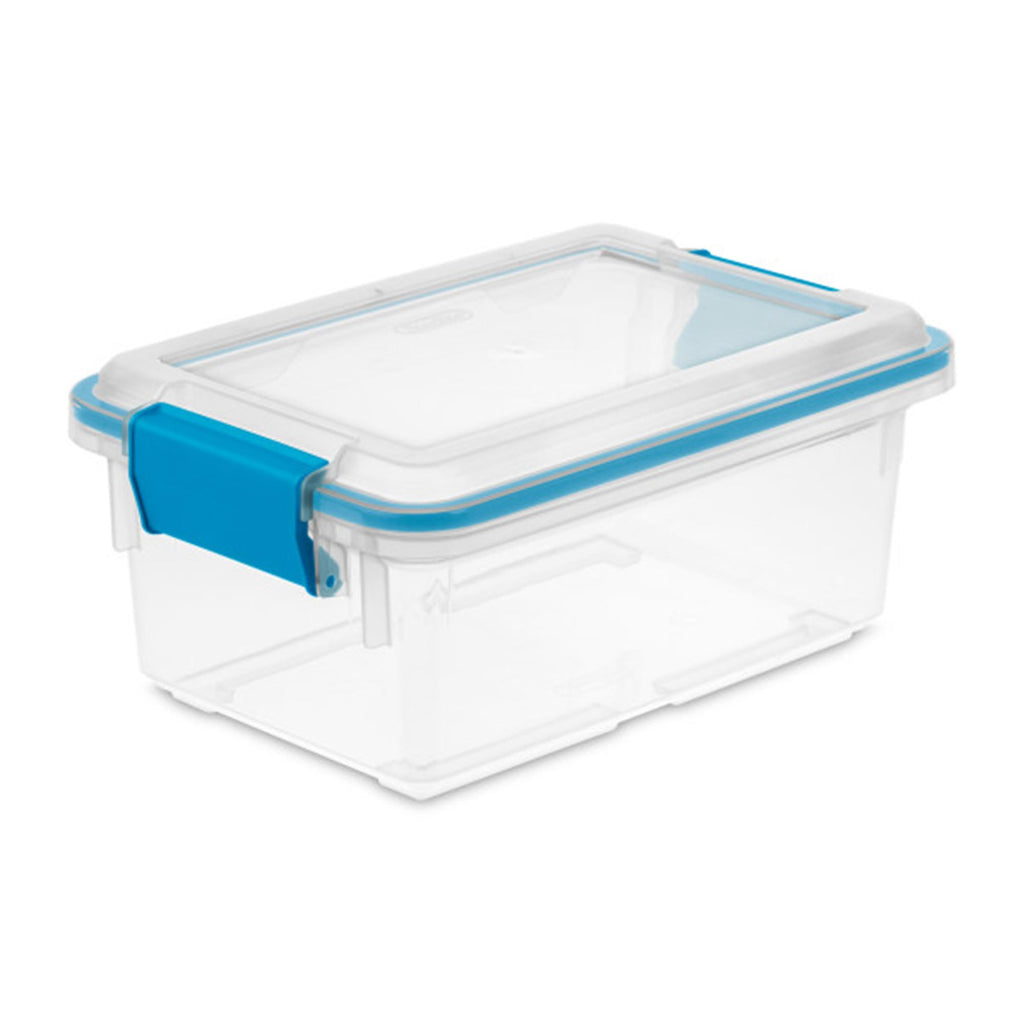 Sterilite 4-Pack 54 Quart Gasket Box, Home Storage Organizer Bins with Lids - Stackable Clear Plastic Containers for Bedroom, Bathroom, Garage, Basement, or Attic