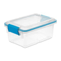 Sterilite 4-Pack 54 Quart Gasket Box, Home Storage Organizer Bins with Lids - Stackable Clear Plastic Containers for Bedroom, Bathroom, Garage, Basement, or Attic