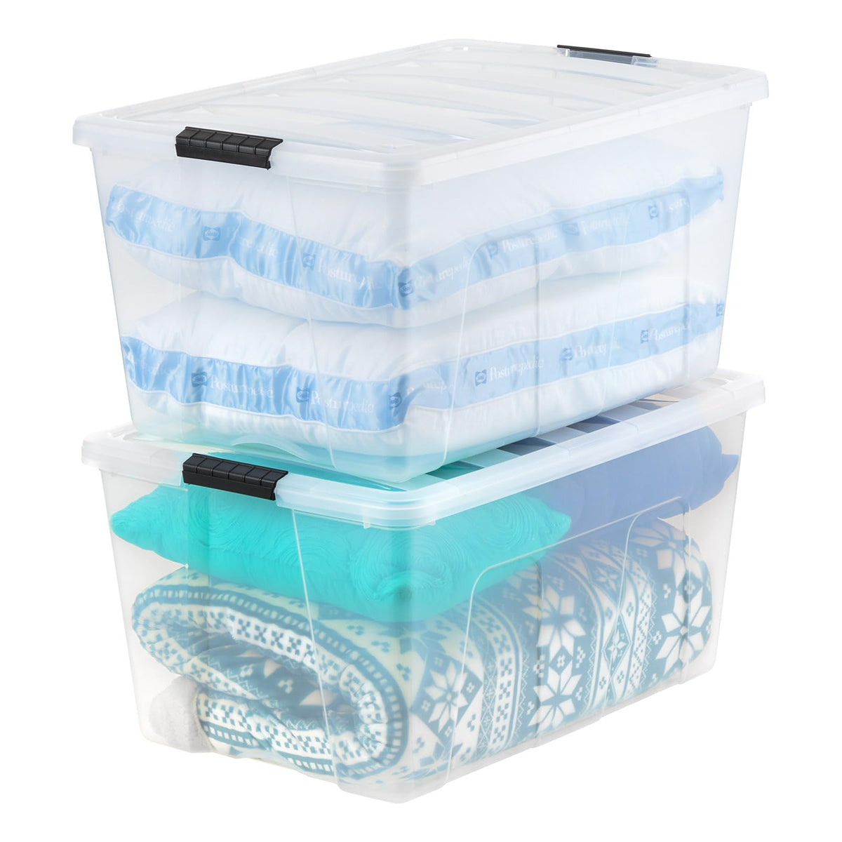 IRIS USA 6-Pack 72 Quart Storage Bins with Lids, Clear