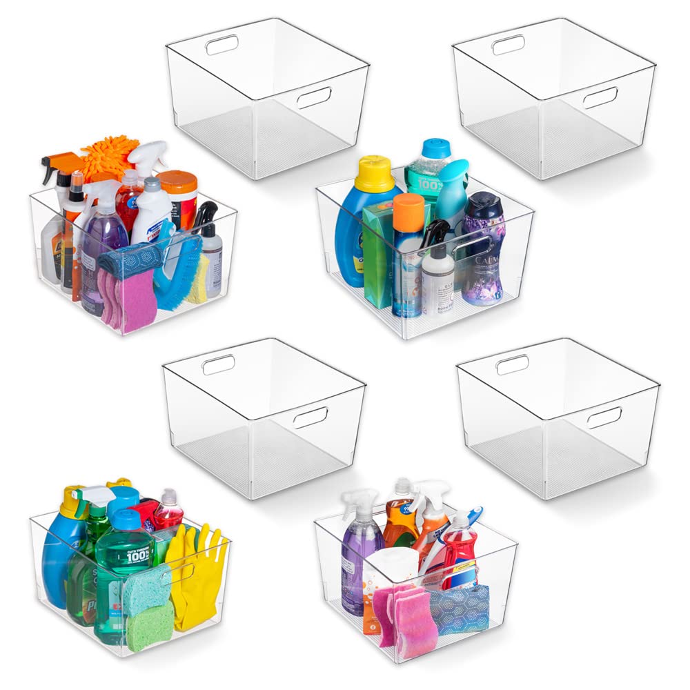 ClearSpace Clear Plastic Storage Bins for Kitchen, Fridge, Pantry, 4 Pack