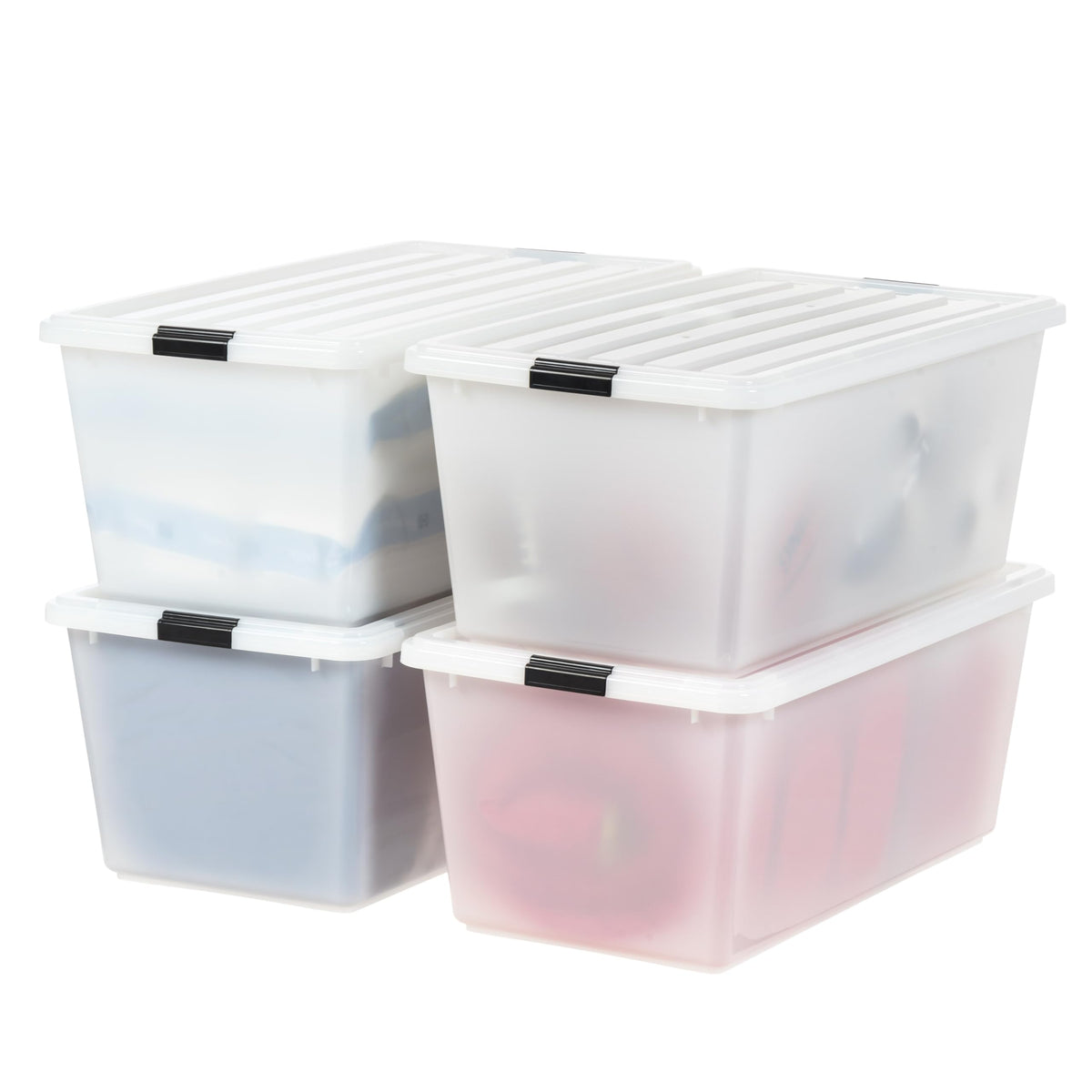IRIS USA 6-Pack 72 Quart Storage Bins with Lids, Clear