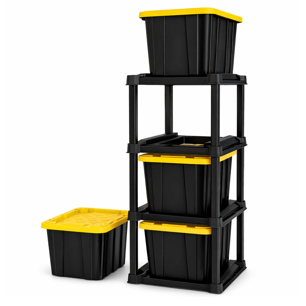 Sterilite Industrial Storage Tote with Lids for Garage, 38 Gallon, 4-Pack