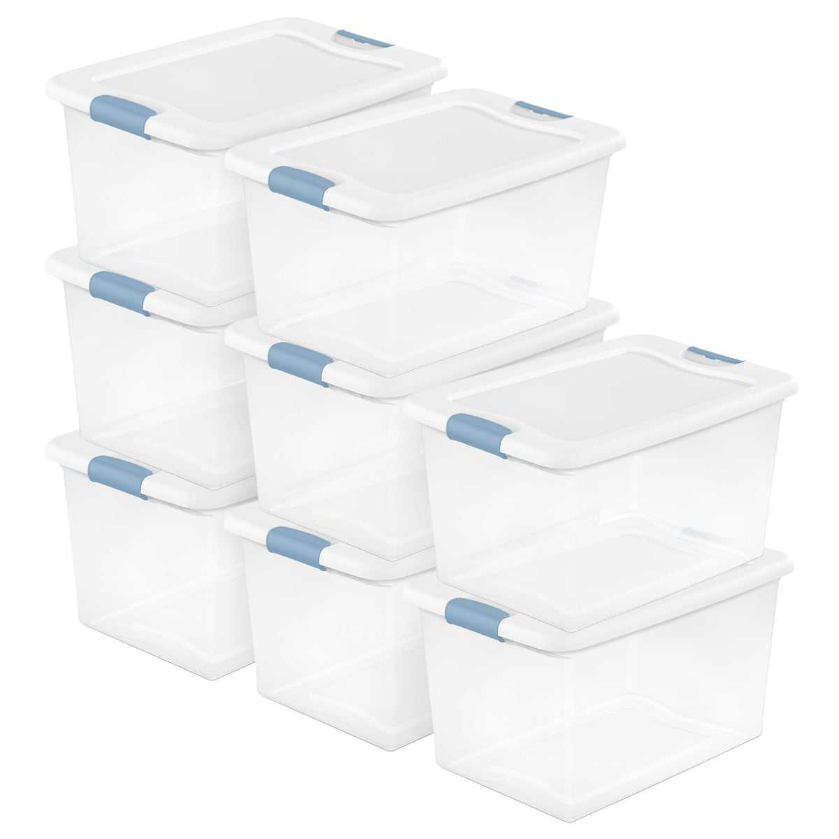 Sterilite Latching Box with Lids for Home and Office, 64 Quart, 4-Pack