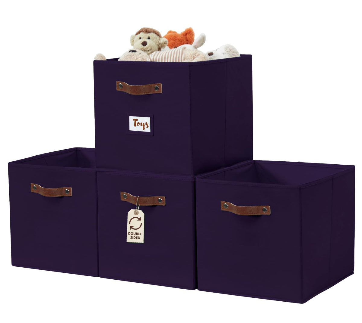 DECOMOMO Storage Bins, Cube Storage Bin with Labels