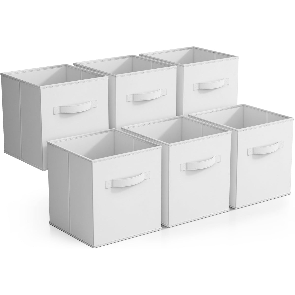Sorbus Fabric Storage Cubes, 6-Pack Foldable Bins (11 Inch, Dark Green)