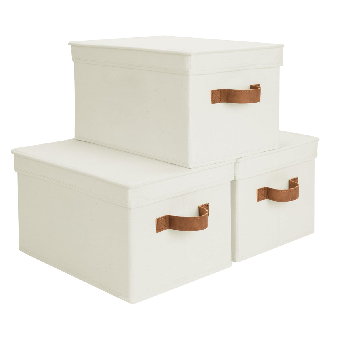 StorageWorks Fabric Storage Bins, Storage Basket with Lid, Closet Bins