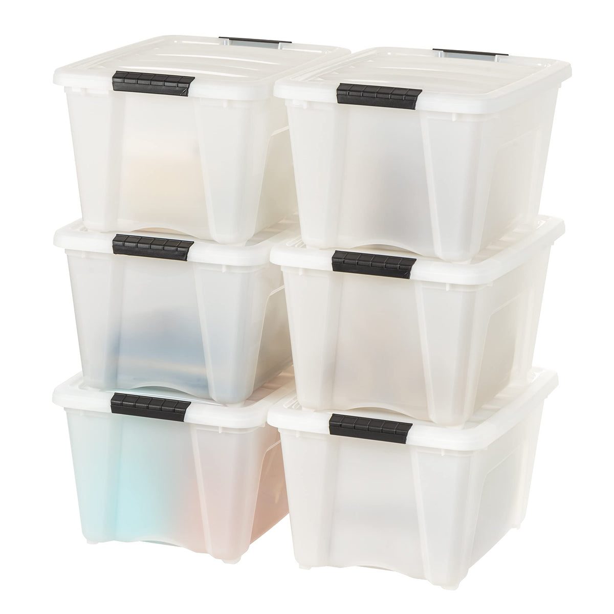 IRIS USA 6-Pack 55 Quart Clip Box with Latching Lid