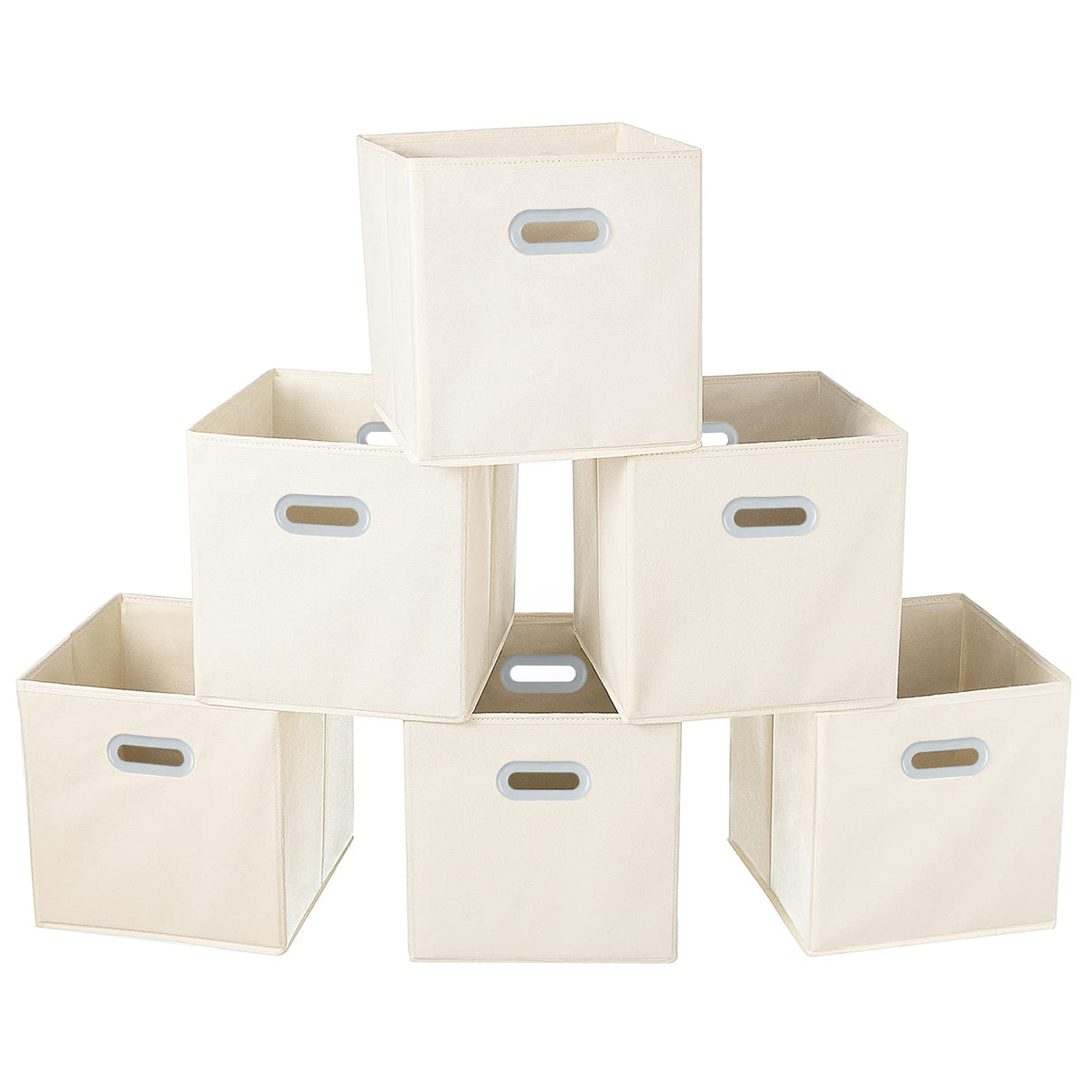 Fabric Cloth Storage Bins,Cube Organizer with Dual Handles Foldable Baskets for Home Bedroom,Set of 3, Black