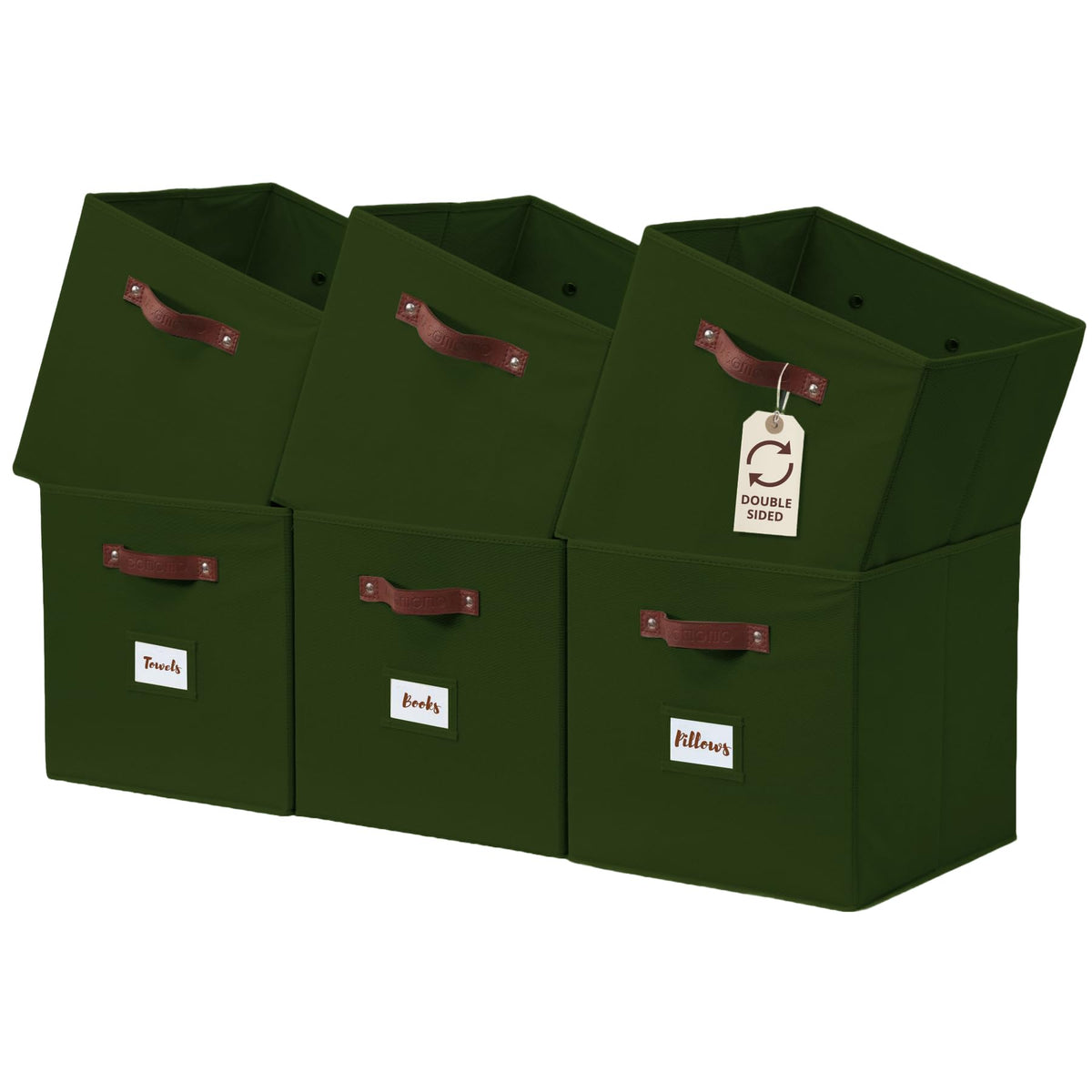 DECOMOMO Storage Bins, Cube Storage Bin with Labels