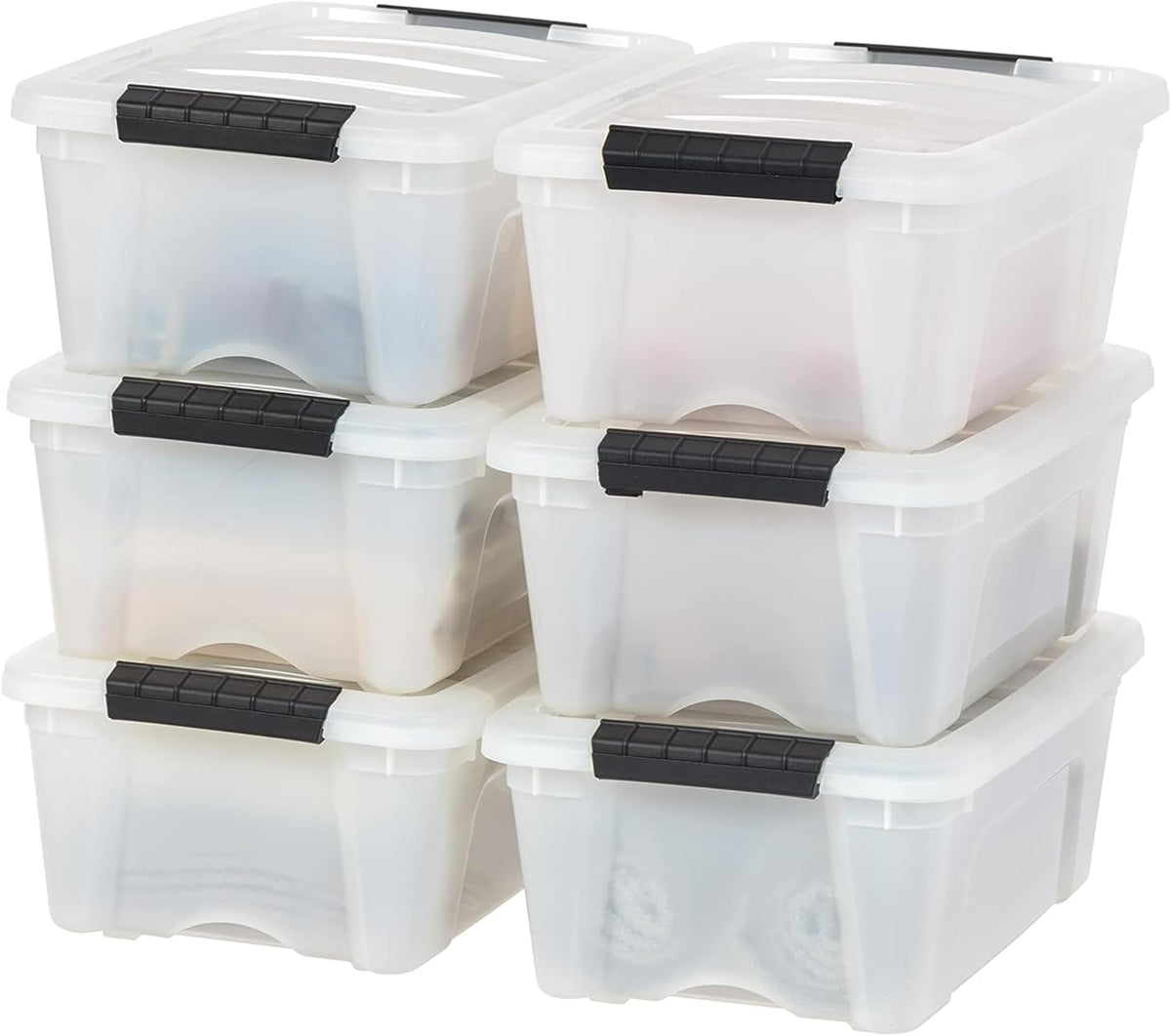 IRIS USA 6-Pack 55 Quart Clip Box with Latching Lid