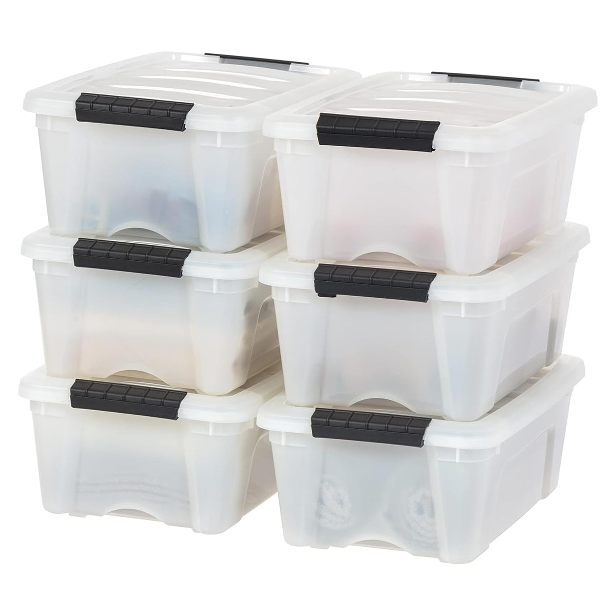 IRIS USA 6-Pack 55 Quart Clip Box with Latching Lid