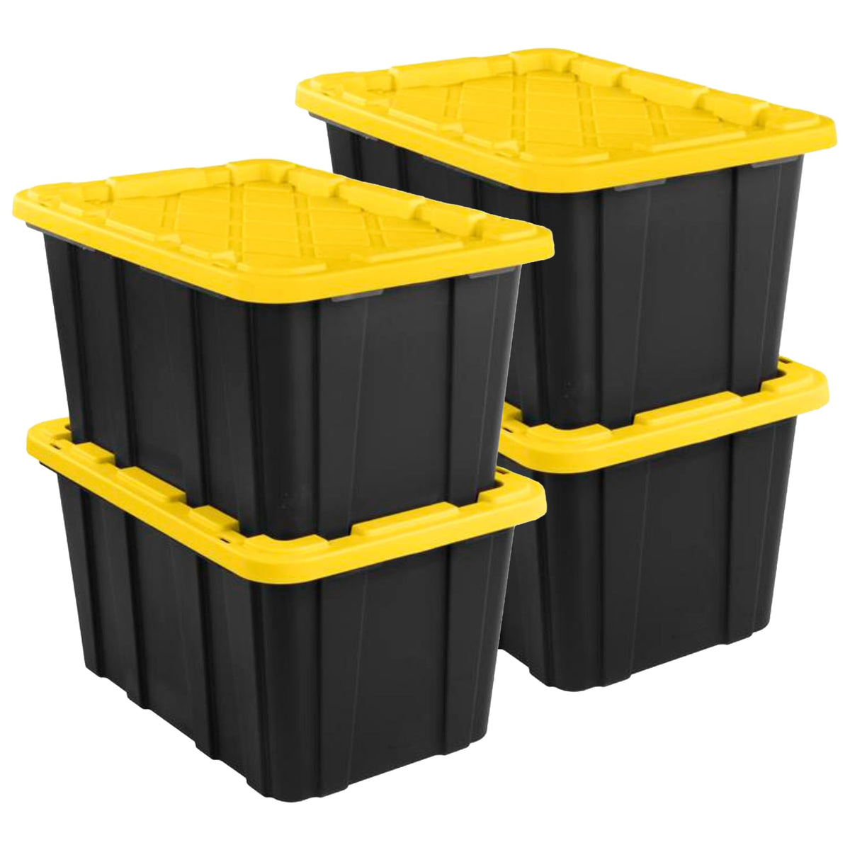 Sterilite Industrial Storage Tote with Lids for Garage, 38 Gallon, 4-Pack