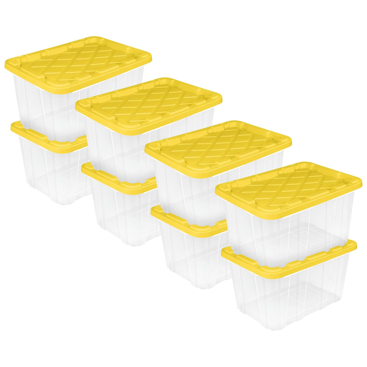 Sterilite Industrial Storage Tote with Lids for Garage, 38 Gallon, 4-Pack