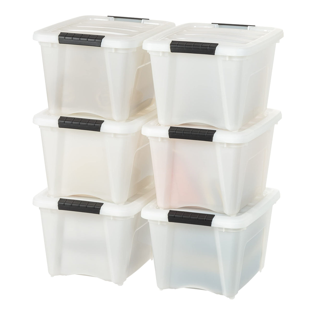 IRIS USA 6-Pack 55 Quart Clip Box with Latching Lid
