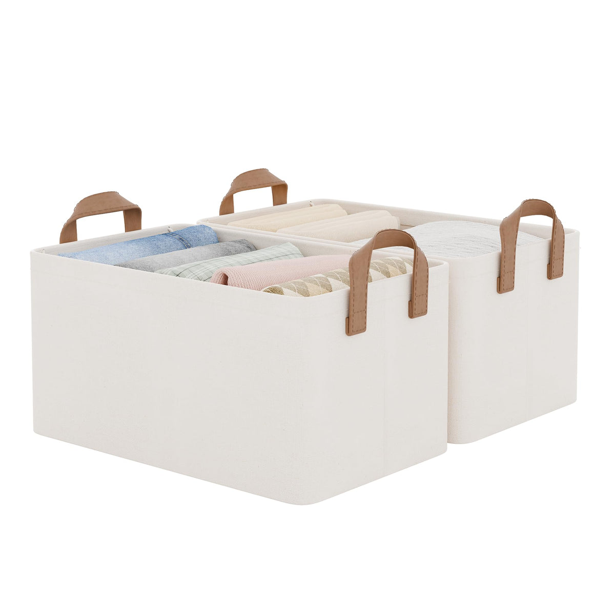 StorageWorks Storage Basket for Shelves, Storage Bins, Natural, 2-Pack