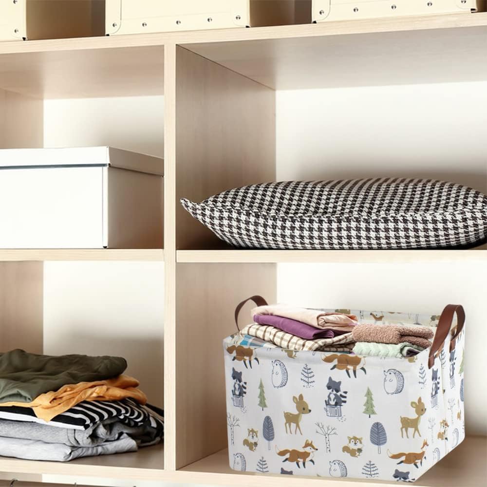 NTAOHAMPER Rectangular Storage Basket, Books Box, Gift Basket, Room Decor(Animal)