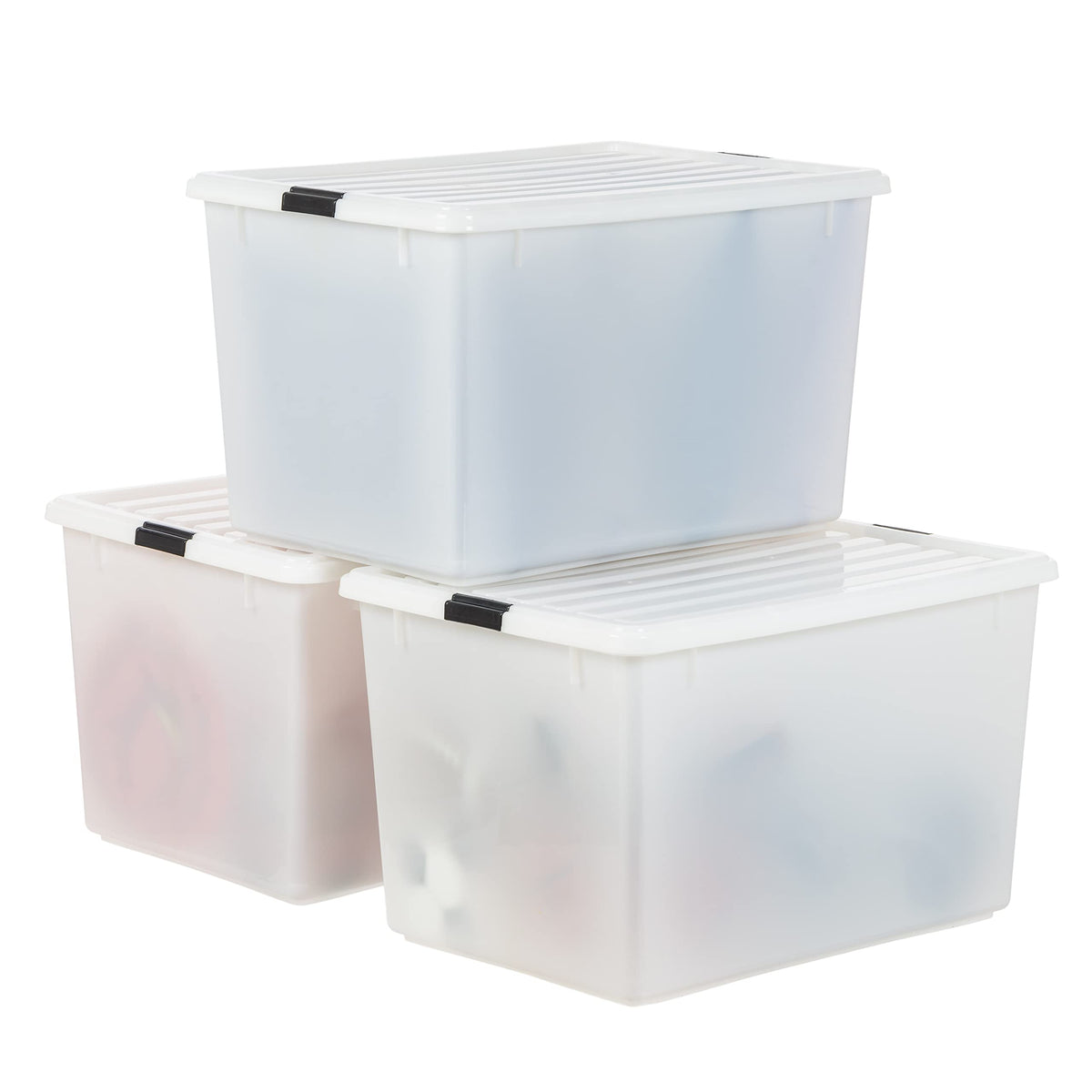 IRIS USA 6-Pack 72 Quart Storage Bins with Lids, Clear