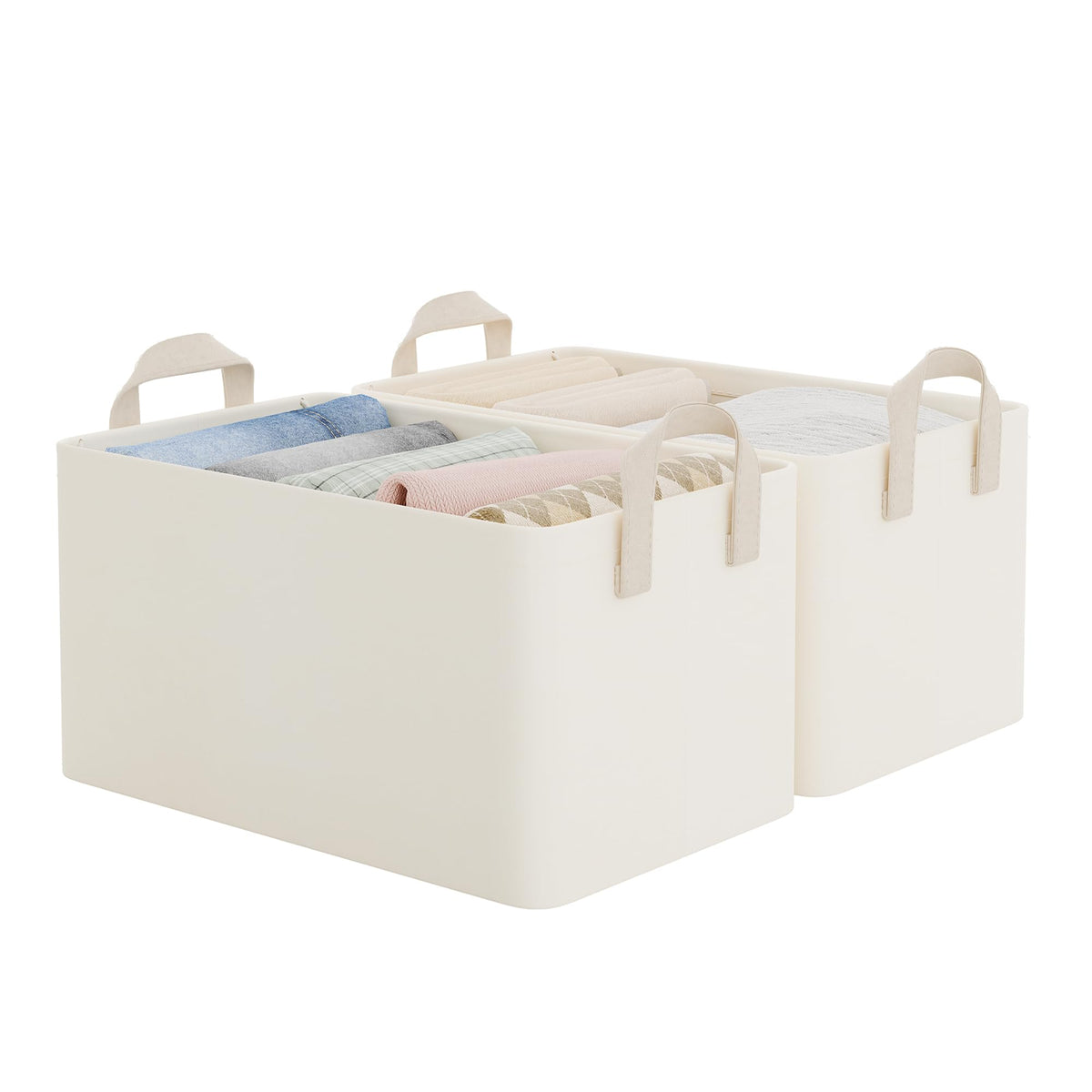 StorageWorks Storage Basket for Shelves, Storage Bins, Natural, 2-Pack