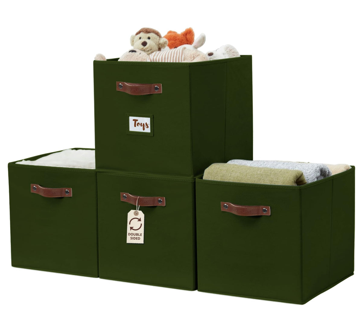 DECOMOMO Storage Bins, Cube Storage Bin with Labels