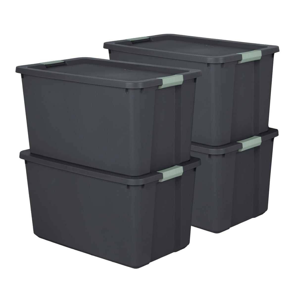 Sterilite Latch Tote Storage with Lids for Home & Office, 12 Gallon, 6-Pack
