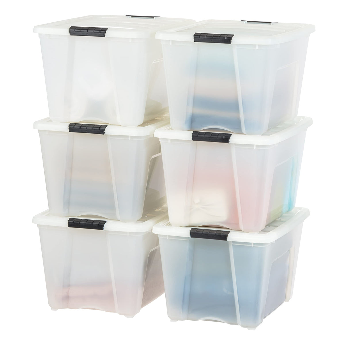 IRIS USA 6-Pack 55 Quart Clip Box with Latching Lid