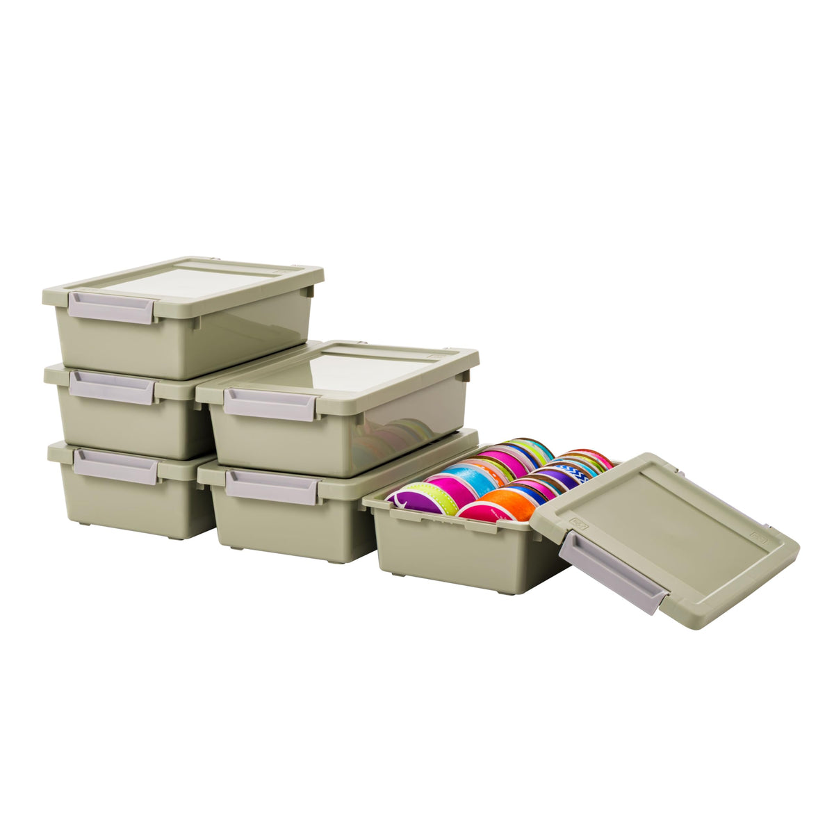 IRIS USA Storage Bins with Lids |Made in USA| 4 Qt - (6-Pack) - Clear