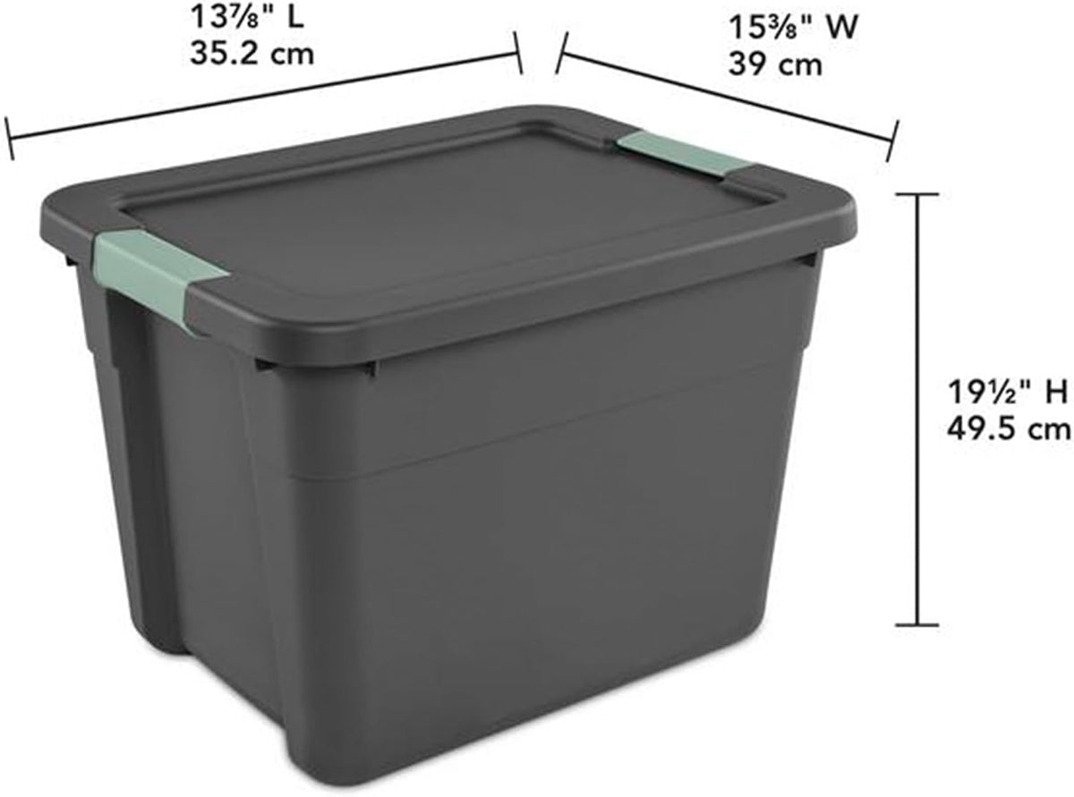 Sterilite Latch Tote Storage with Lids for Home & Office, 12 Gallon, 6-Pack
