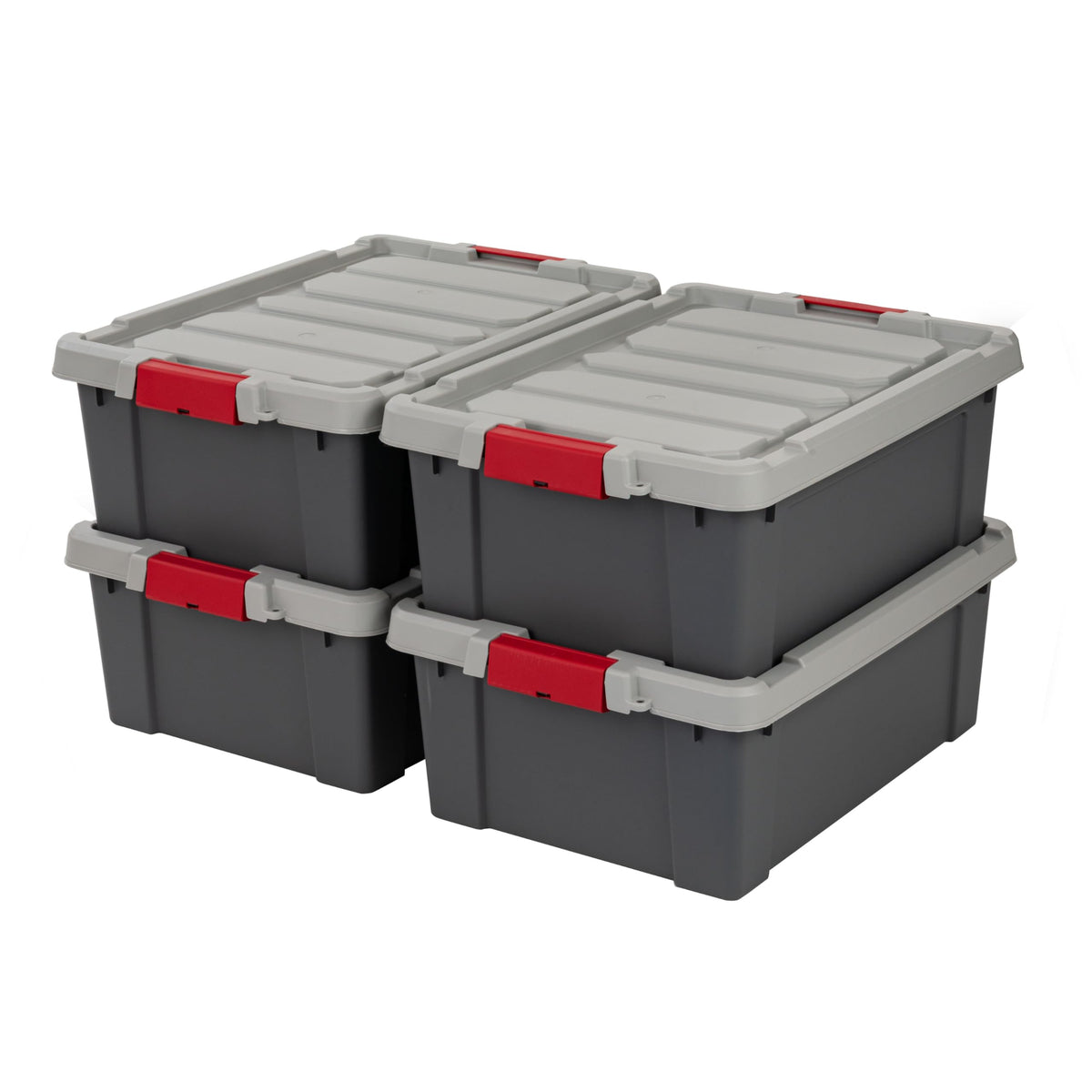 IRIS USA 6-Pack 20 Gal Heavy Duty Lockable Storage Totes with Lids, Black