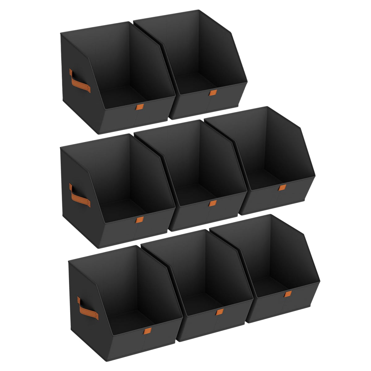 Homsorout Fabric Closet Storage Cubes - 6 Pack Square Storage Bins with Dual Handles for Clothes, Towels, Toys, Cube Storage Organizers for Bedroom, Nursery, Shelves, Closet, Small Spaces, Beige