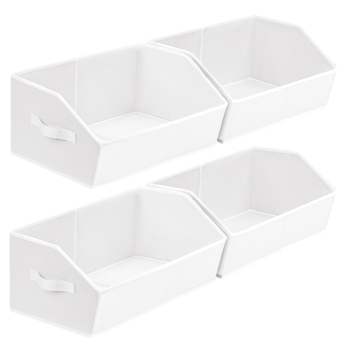 Homsorout Closet Organizers Bins 6 Packs - Large Closet Shelf Organizer with Handles, Fabric Trapezoid Storage Bins, Collapsible Storage Cubes for Clothes, Towels, Light Gray