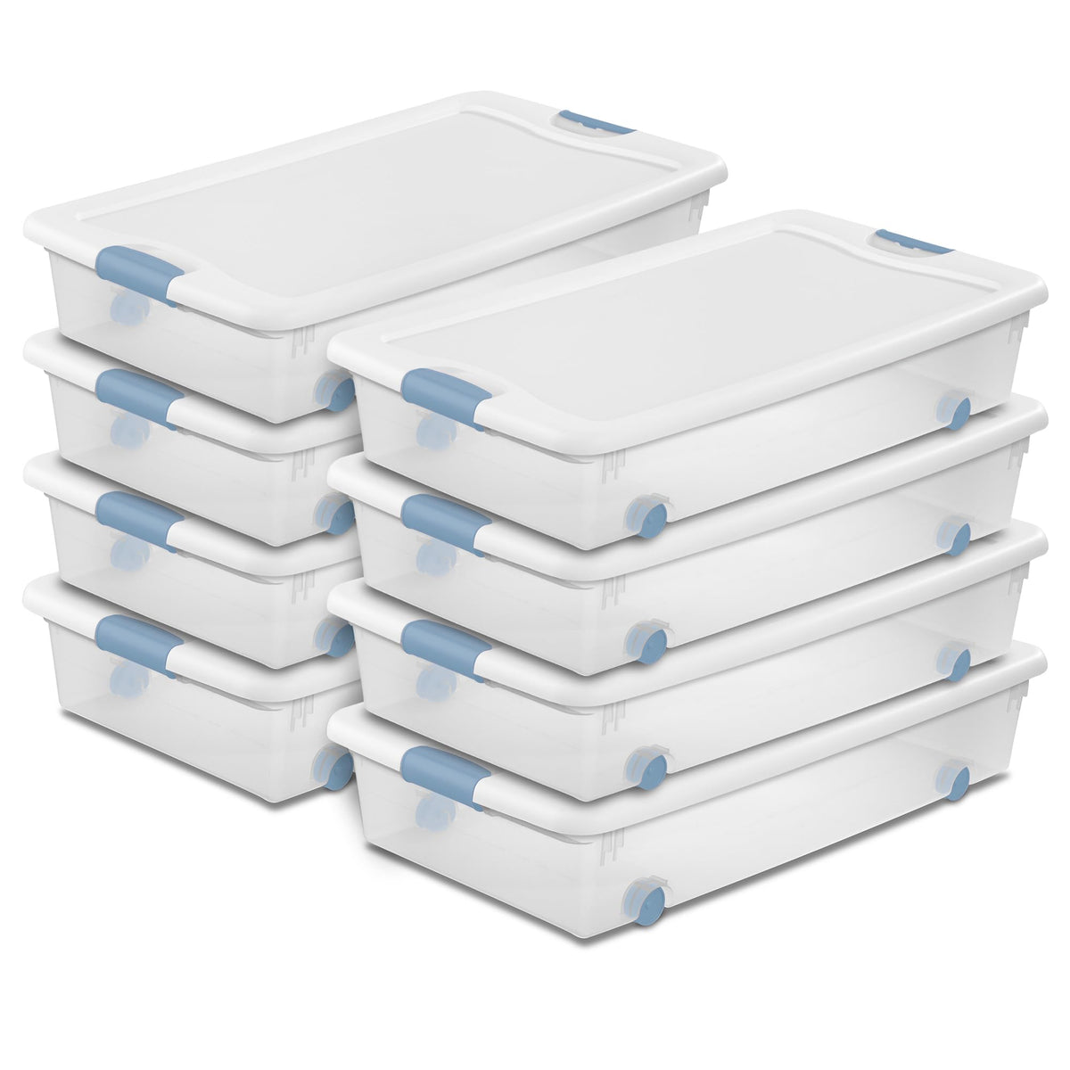 Sterilite Latching Box with Lids for Home and Office, 64 Quart, 4-Pack