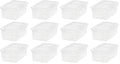 IRIS USA 12-Pack 15 Qt Storage Bins with Lids, Clear, Stackable