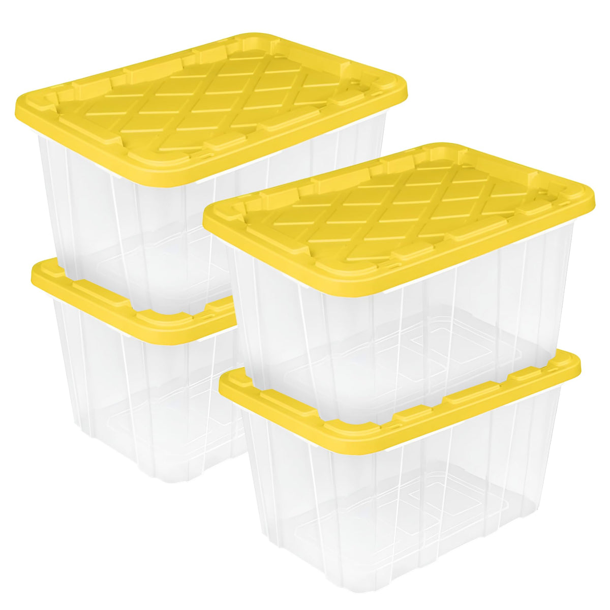 Sterilite Industrial Storage Tote with Lids for Garage, 38 Gallon, 4-Pack