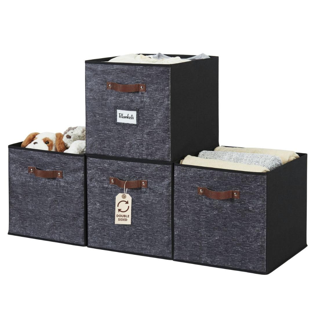 DECOMOMO Storage Bins, Cube Storage Bin with Labels