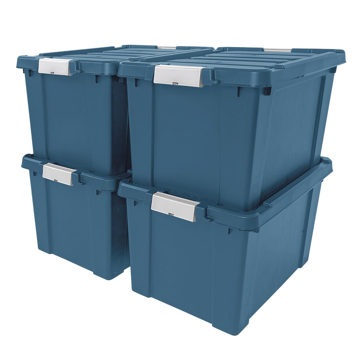 IRIS USA 6-Pack 20 Gal Heavy Duty Lockable Storage Totes with Lids, Black