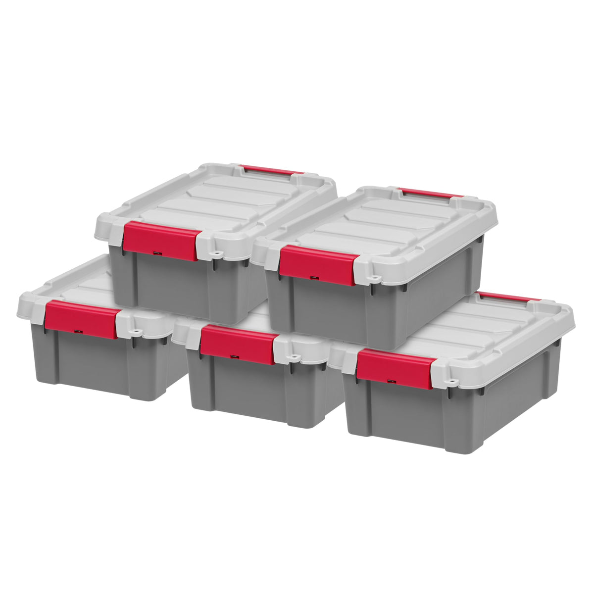 IRIS USA 6-Pack 20 Gal Heavy Duty Lockable Storage Totes with Lids, Black