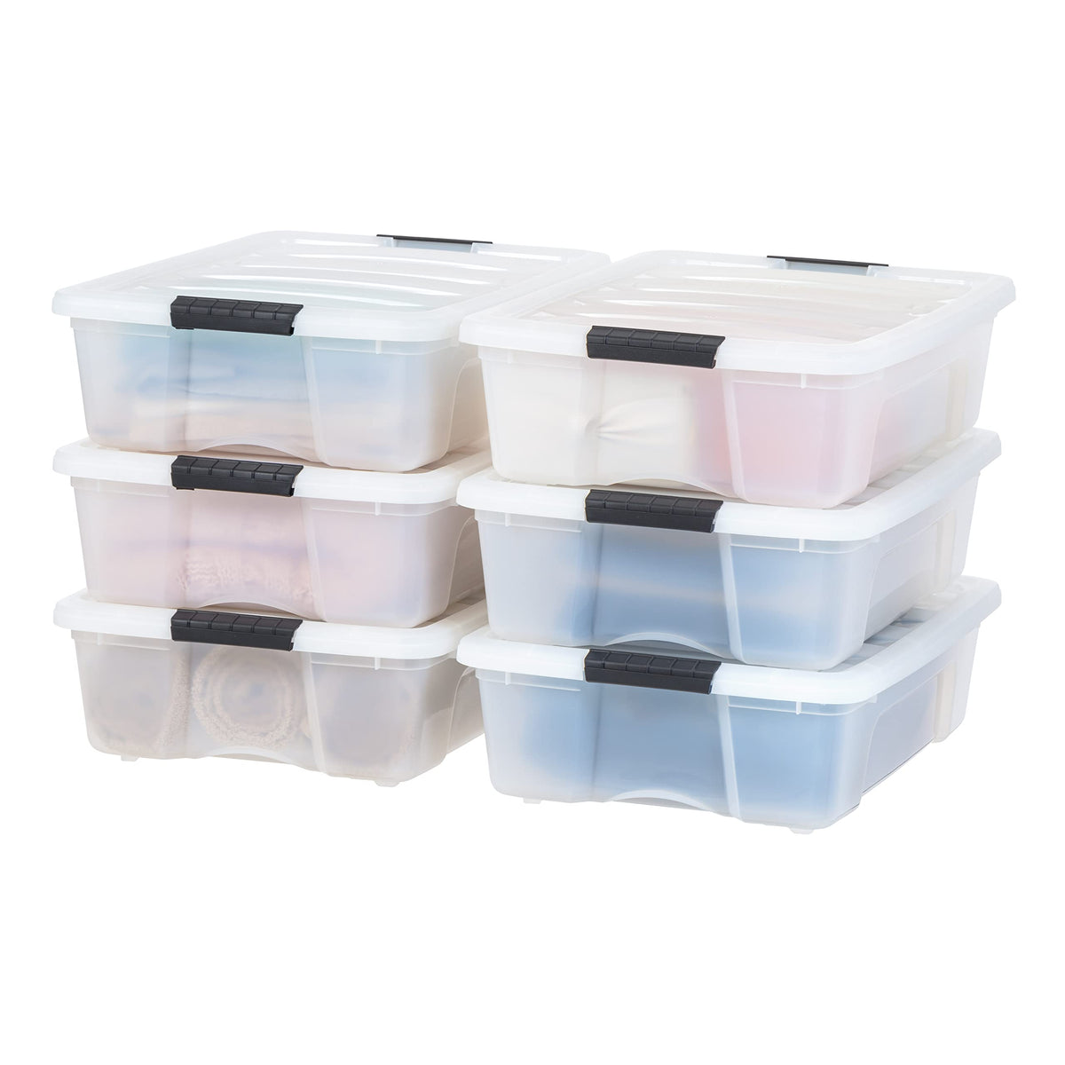 IRIS USA 6-Pack 55 Quart Clip Box with Latching Lid