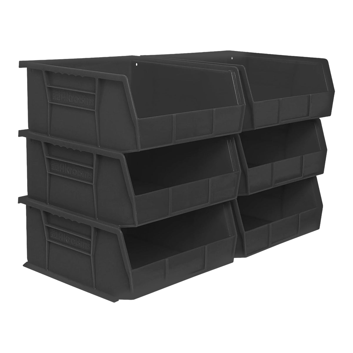 Akro-Mils 30235 AkroBins Plastic Storage Bins, 11"x11"x5", Red, 6-Pack