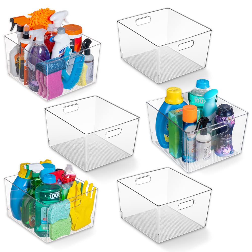 ClearSpace Clear Plastic Storage Bins for Kitchen, Fridge, Pantry, 4 Pack