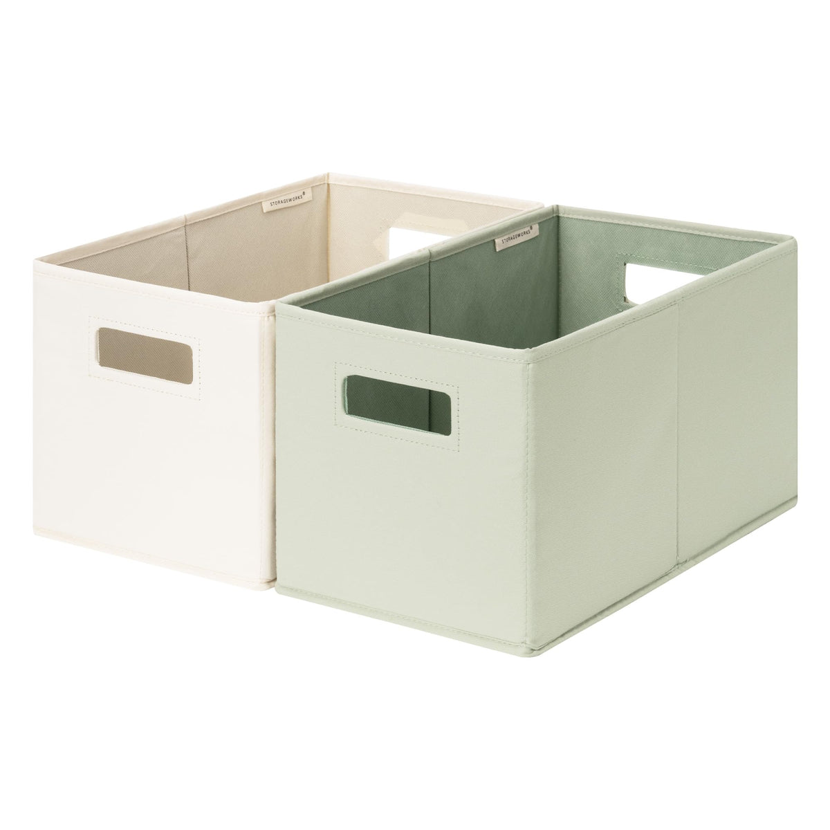 StorageWorks Fabric Storage Bins for Shelves, Medium, 2-Pack, Ivory