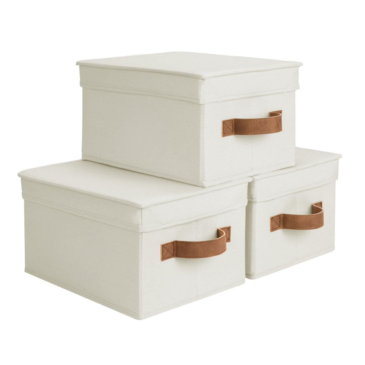 StorageWorks Fabric Storage Bins, Storage Basket with Lid, Closet Bins