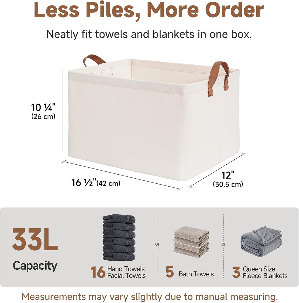 StorageWorks Storage Basket for Shelves, Storage Bins, Natural, 2-Pack