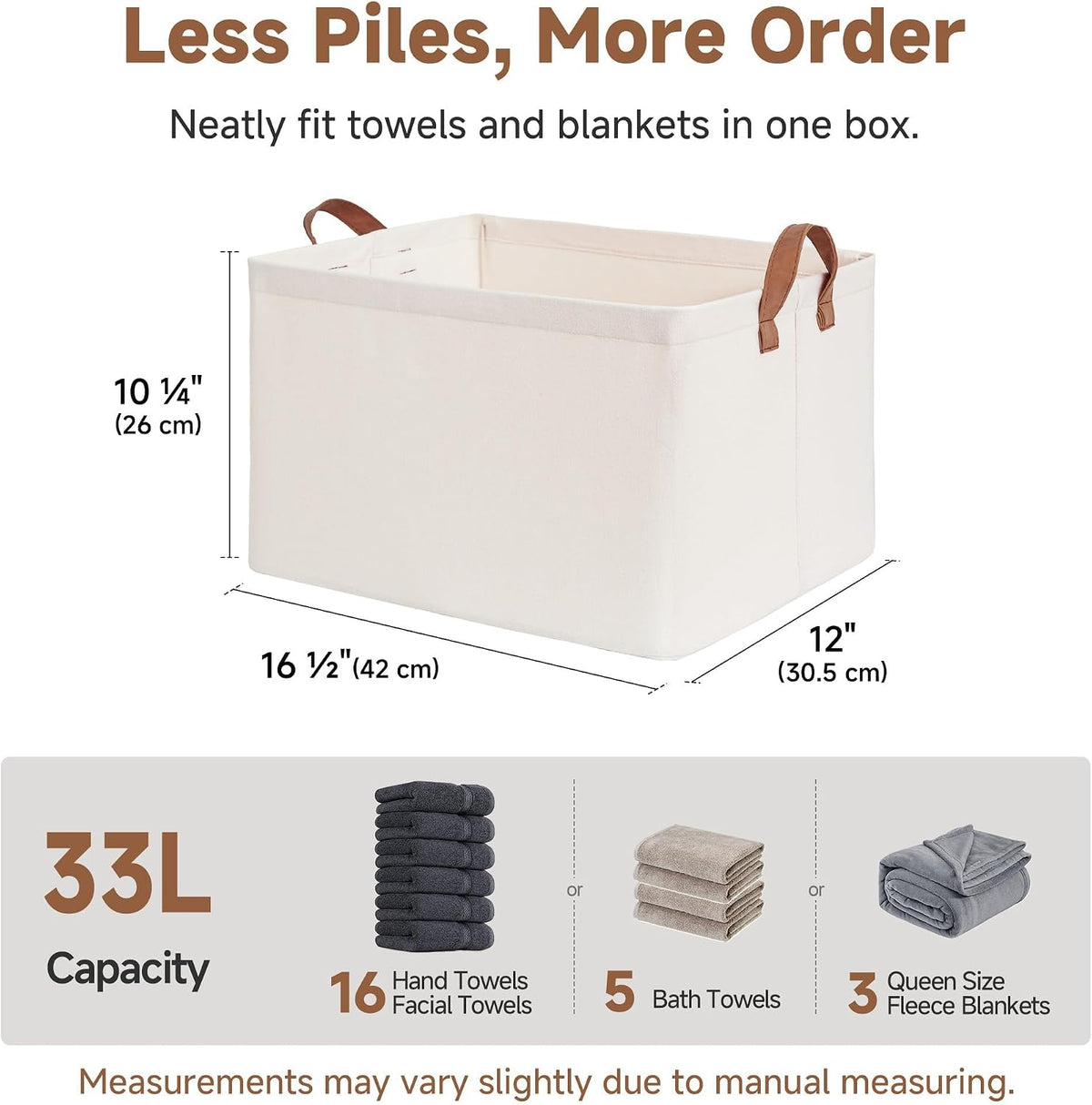 StorageWorks Storage Basket for Shelves, Storage Bins, Natural, 2-Pack